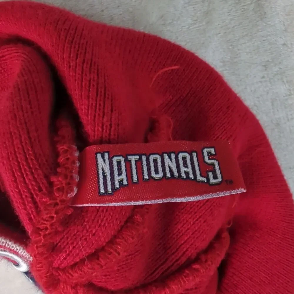 Washington Nationals Beanie Red w/Blue White Stripes Unisex One Size Winter Hat
